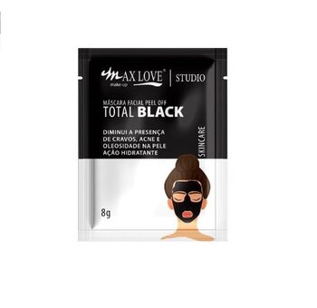 MASCARA FACIAL PEEL OFF TOTAL BLACK MAX LOVE 8G