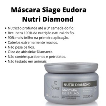 MASCARA SIAGE NUTRI DIAMOND EUDORA 250ML