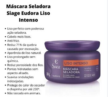 MASCARA SIAGE LISO INTENSO EUDORA 250G