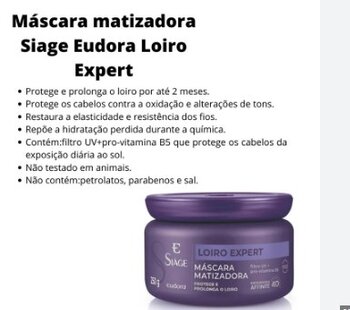 MASCARA MATIZADORA LOIRO EXPERT SIAGE EUDORA 250G