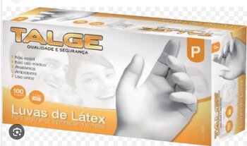 LUVA DE LATEX COM PO TALGE P