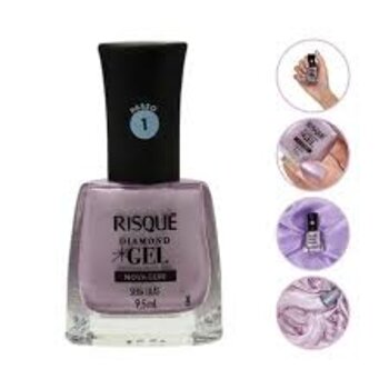 ESMALTE RISQUE DIAMOND GEL SEDA LILAS 9,5ML