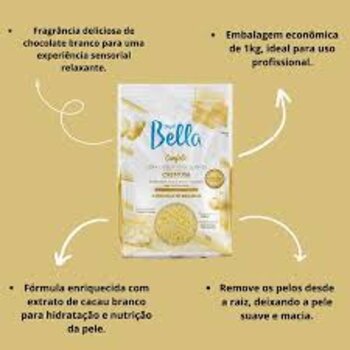 CERA CONFETE CHOCOLATE BRANCO DEPIL BELLA 1KG