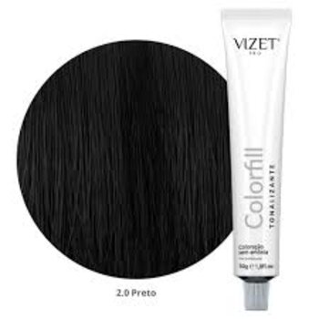 TONALIZANTE COLORFILL VIZET 2.0 PRETO 50g