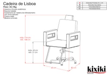 CADEIRA LISBOA RECLINAVEL COR 3104 BASE QUADRADA COM DESCANSO DE PERNAS KIXIKI