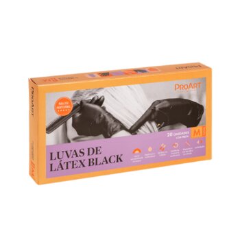 LUVAS BLACK DE LATEX M PROART 20UN